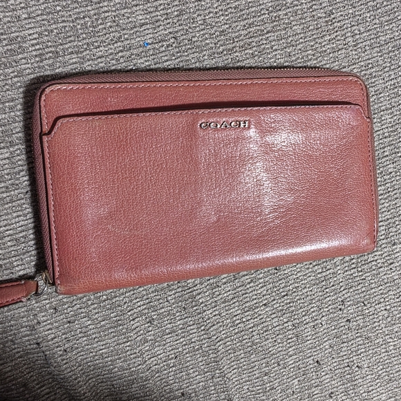 Coach Handbags - COACH Zip Around Leather Wallet - Dusty Rose